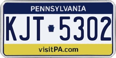 PA license plate KJT5302