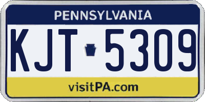 PA license plate KJT5309