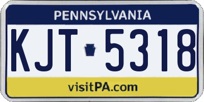 PA license plate KJT5318
