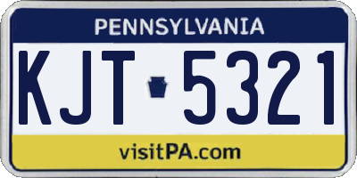 PA license plate KJT5321