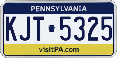 PA license plate KJT5325