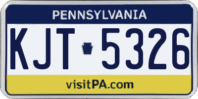 PA license plate KJT5326