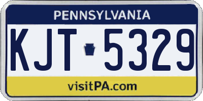 PA license plate KJT5329