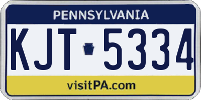 PA license plate KJT5334