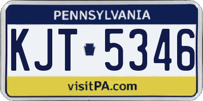 PA license plate KJT5346
