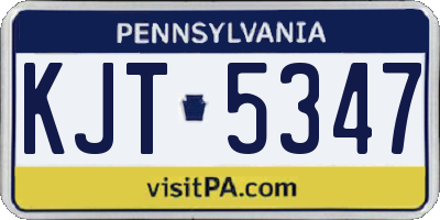PA license plate KJT5347