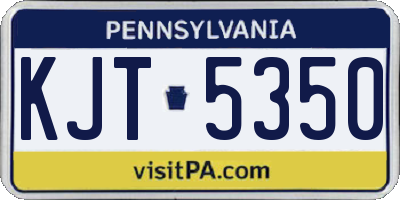 PA license plate KJT5350
