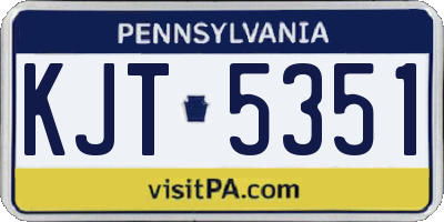 PA license plate KJT5351