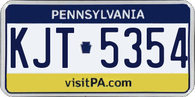 PA license plate KJT5354