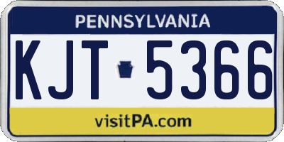 PA license plate KJT5366