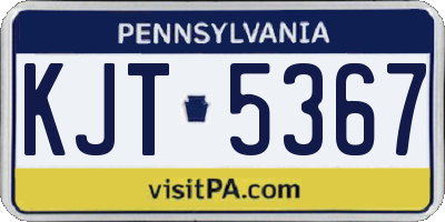 PA license plate KJT5367