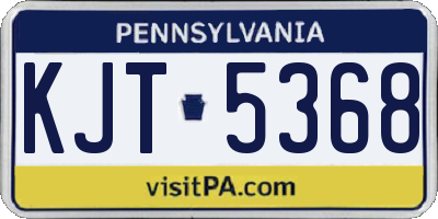 PA license plate KJT5368