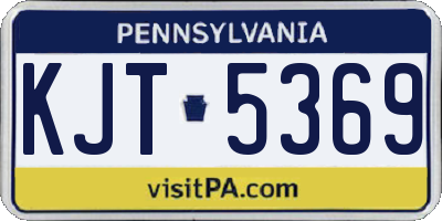 PA license plate KJT5369