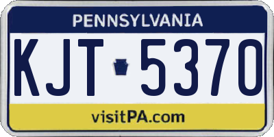 PA license plate KJT5370