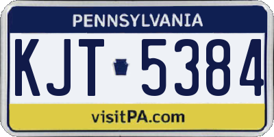 PA license plate KJT5384
