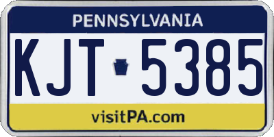 PA license plate KJT5385