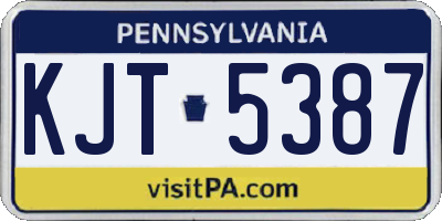 PA license plate KJT5387