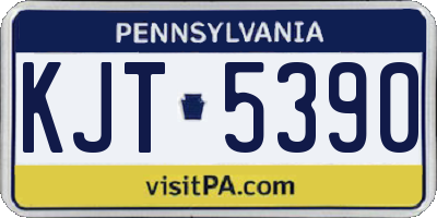 PA license plate KJT5390