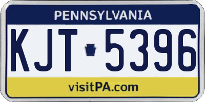 PA license plate KJT5396