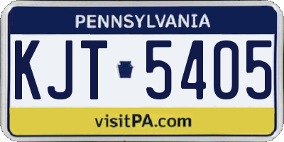 PA license plate KJT5405