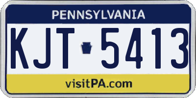 PA license plate KJT5413