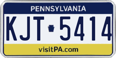 PA license plate KJT5414