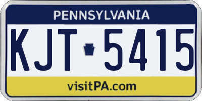 PA license plate KJT5415