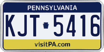 PA license plate KJT5416