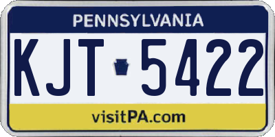 PA license plate KJT5422