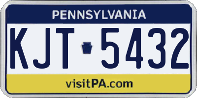 PA license plate KJT5432