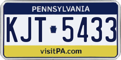 PA license plate KJT5433