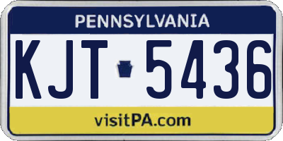 PA license plate KJT5436
