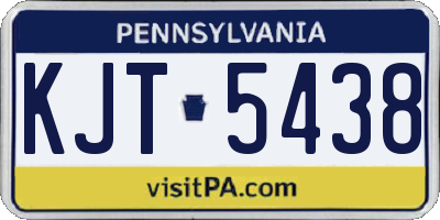 PA license plate KJT5438