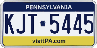 PA license plate KJT5445