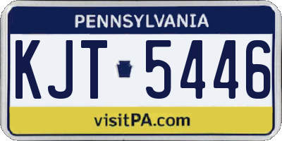 PA license plate KJT5446