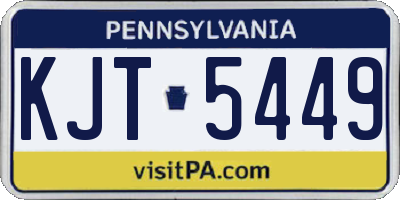 PA license plate KJT5449