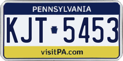 PA license plate KJT5453