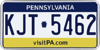 PA license plate KJT5462