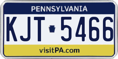 PA license plate KJT5466