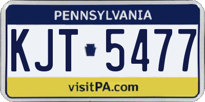PA license plate KJT5477
