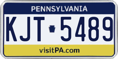 PA license plate KJT5489