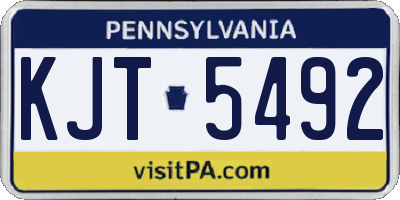 PA license plate KJT5492