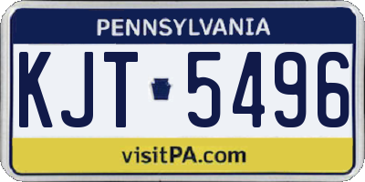 PA license plate KJT5496