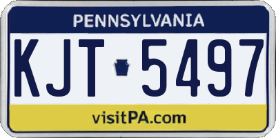 PA license plate KJT5497
