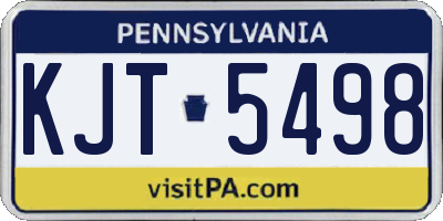 PA license plate KJT5498