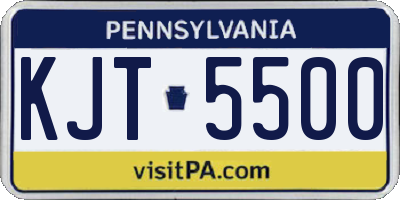 PA license plate KJT5500
