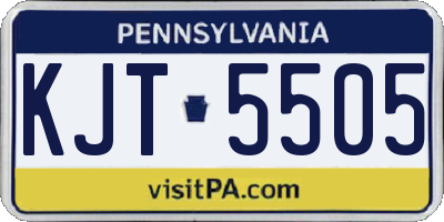 PA license plate KJT5505