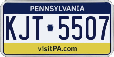 PA license plate KJT5507