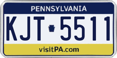 PA license plate KJT5511