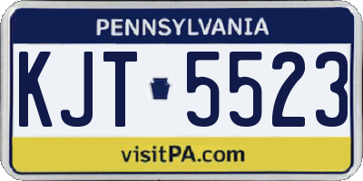 PA license plate KJT5523
